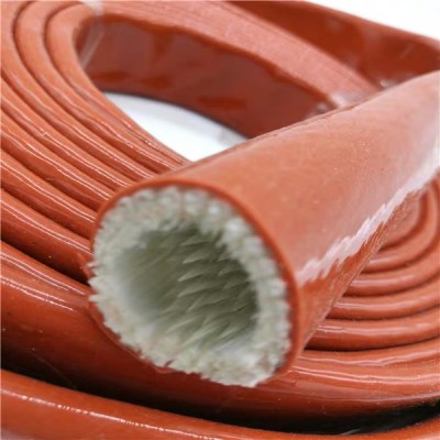 factory price thermal insulation material fire retardant hose fiberglass silicone coated sleeve